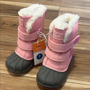 Cat & Jack Pink Boots with Gray Soles